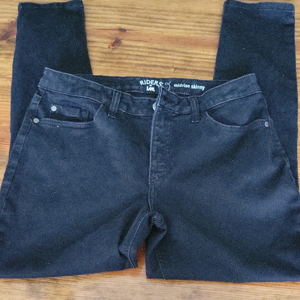 Riders by Lee Womens Black Midrise Skinny Jeans